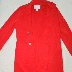 Long red women's coat